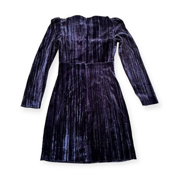 & OTHER STORIES Crushed Velvet Puff Sleeve Mini Dress, Size US0, NWT, Blue - Picture 7 of 16